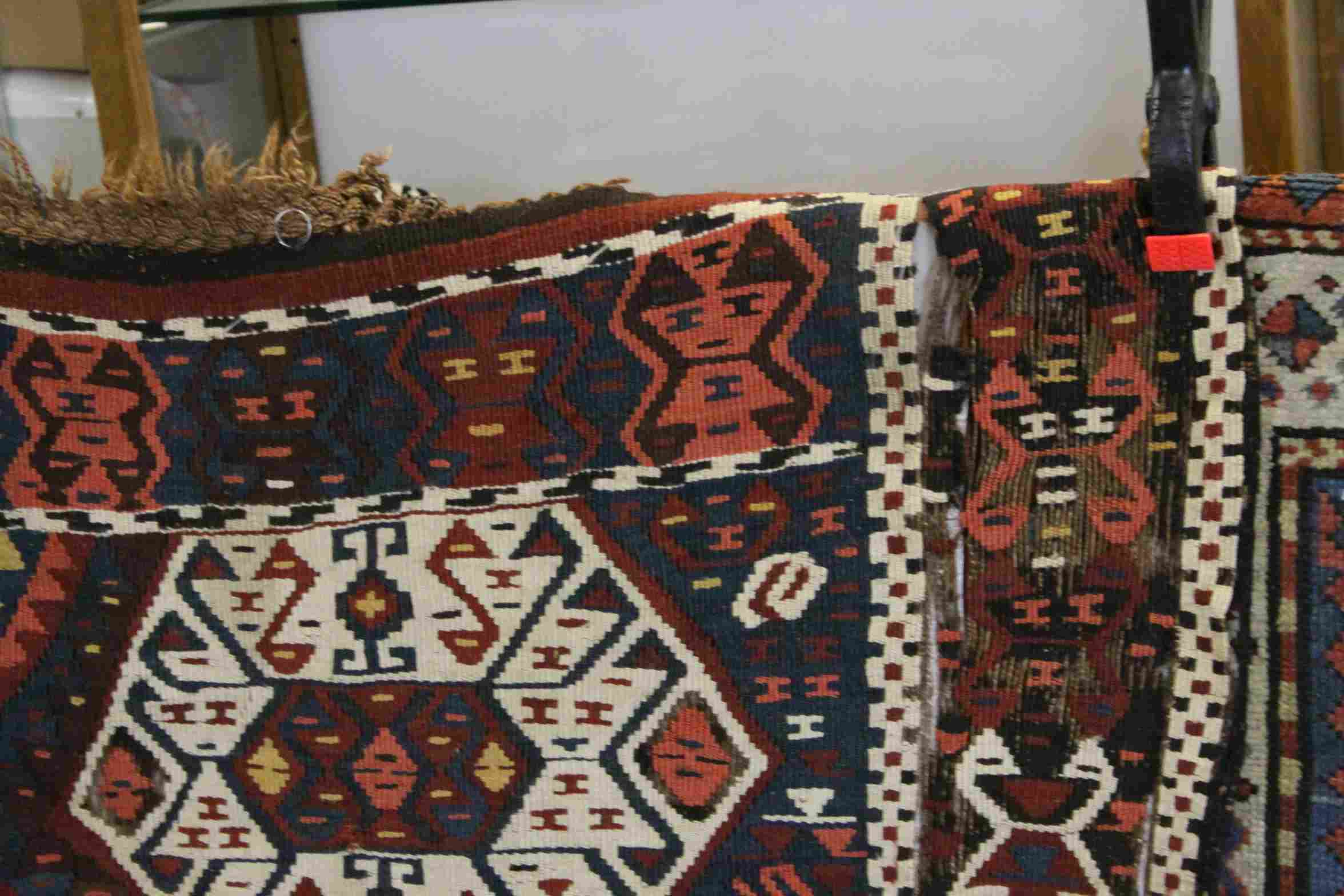 Eastern Red and Blue Ground Rug 300cms x 125cms together with another Rug 182cms x 86cms - Image 8 of 9