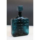 Italian Art glass Bottle with Geometric design, and a smaller cube shaped bottle in the same