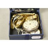 Fusee Hallmarked Silver Pocket Watch, four Ladies Wristwatches plus a Nurse type watch