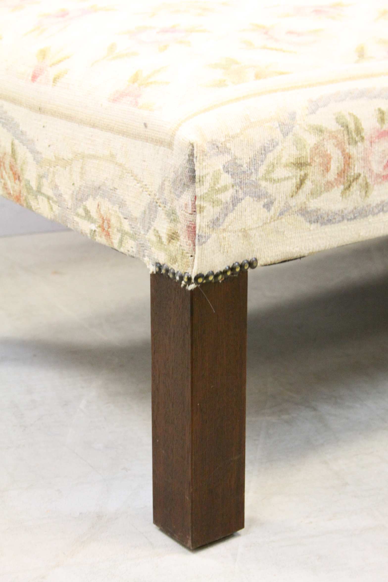 Rectangular Ottoman Stool with Needlework Upholstered Seat, 114cms x 57cms x 35cms high - Image 2 of 3