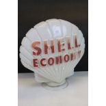 Original moulded Glass Petrol Pump Globe top marked "Shell Economy", measures approx 42 x 43 x