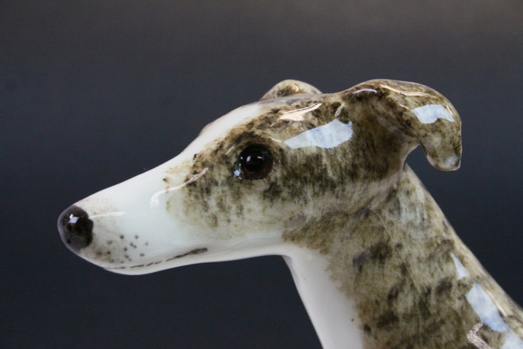 Winstanley ceramic model of a Greyhound type Dog, numbered 8 to base, stands approx 32cm - Image 2 of 5