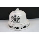 Contemporary ironstone style cheese dome decorated with coat of arms