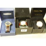 Three boxed Gents Quartz Watches; Nautical Time, Moscow Time, City Time
