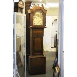 19th century Mahogany Longcase Clock, the painted face with scenes of Matlock and marked C Bowton,