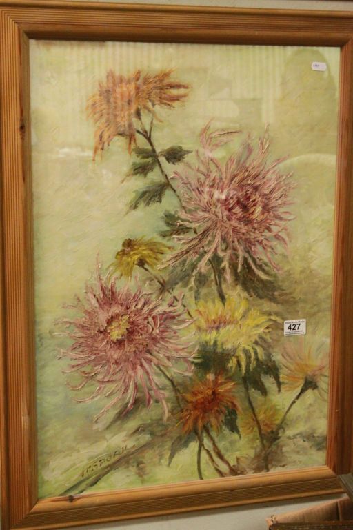 A mid 20th century oil painting still life of flowers dimensions 68 x 49 cm
