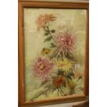 A mid 20th century oil painting still life of flowers dimensions 68 x 49 cm