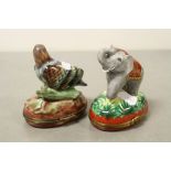 Two Limoges ceramic Trinket boxes, one with Elephant to lid the other an Eagle, Elephant box