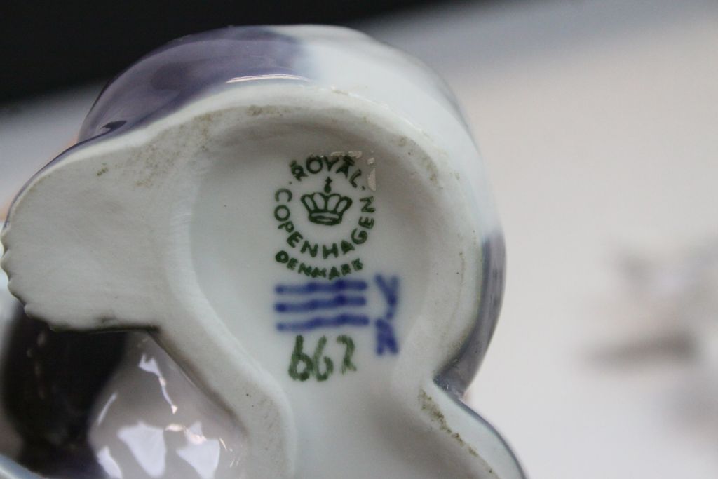 Three Royal Copenhagen ceramic Animals to include; Seal scratching it's ear number 327 (damaged), - Image 5 of 8