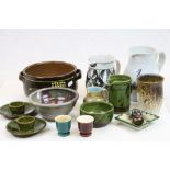 Collection of mainly Studio Pottery items to include Jugs, Bowls etc