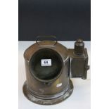 Brass cased Ships Binnacle Compass with Electrical light conversion box, approx 21.5cm high, not