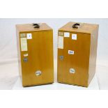 Pair of mid 20th Century microscope cabinets (no contents)