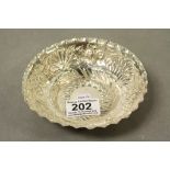 London 1896 silver bowl, embossed decoration 'Charles Edward'