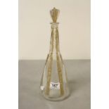 Lalique sepia & clear glass Carafe style Decanter with Female figure design, marked "R Lalique" to