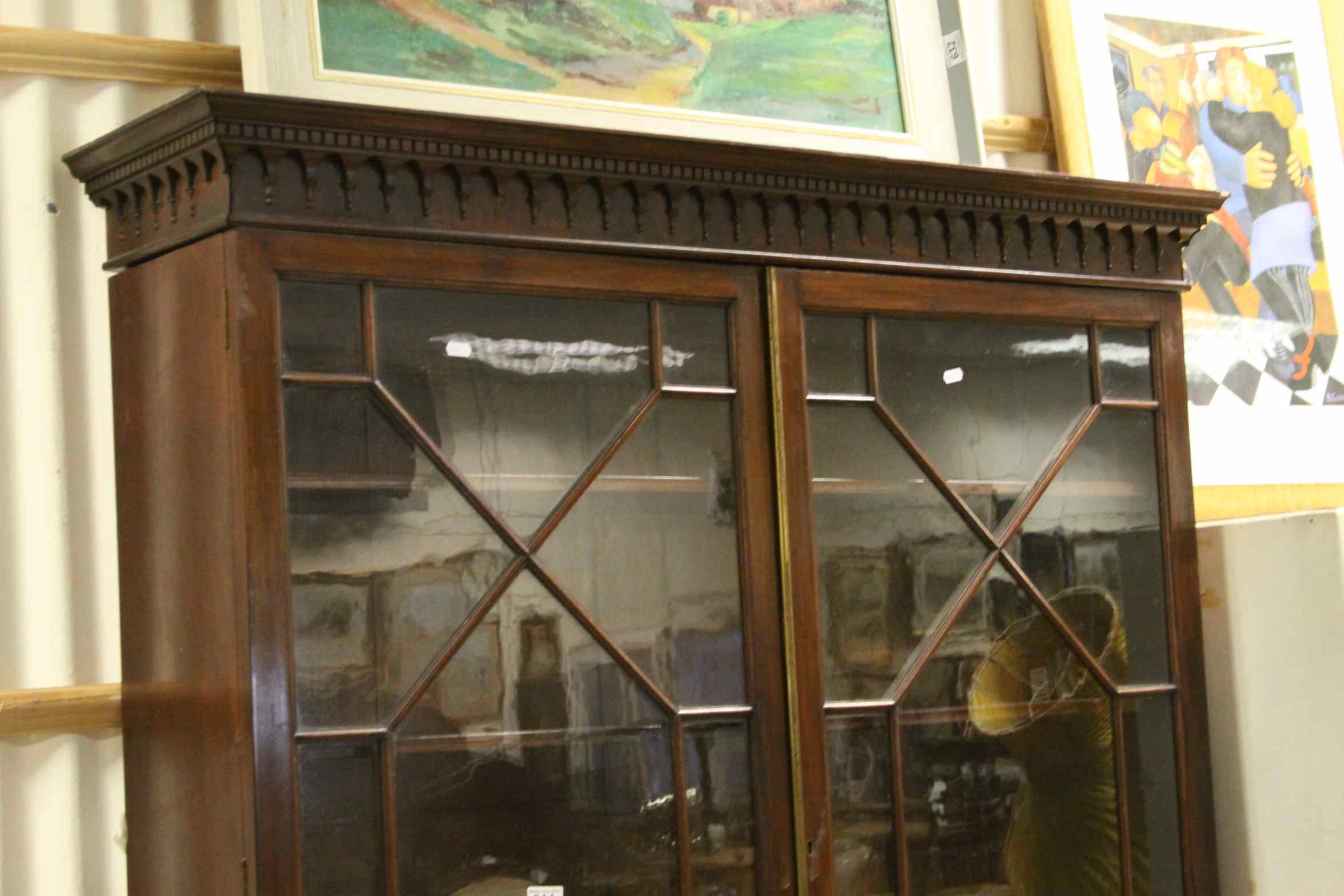 19th century Mahogany Display Cabinet, the upper and lower sections both with Twin Astragel Glazed - Image 2 of 6