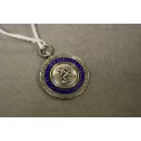 Hallmarked Silver & Enamel pocket watch Fob for "Willesden Schools Athletic Association", circa