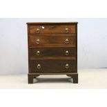 Small Georgian Style Mahogany Chest of Four Drawers, 57cms wide x 69cms high