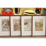Four framed & glazed Limited Edition Prints by Cecil Aldin featuring British Bulldogs, images approx