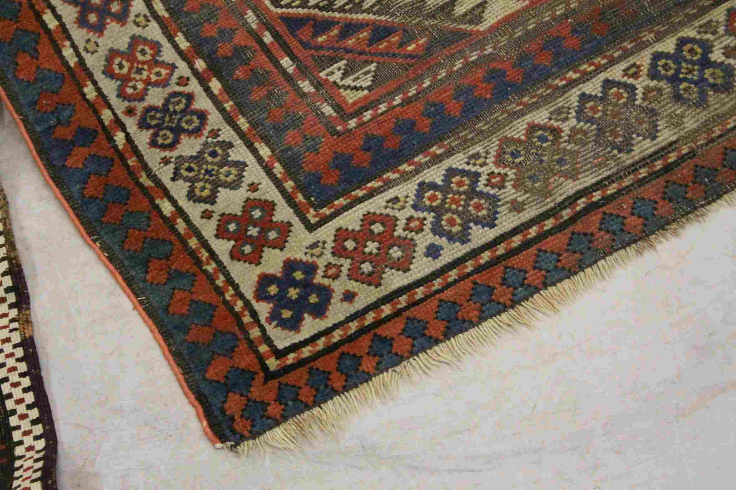 Eastern Red and Blue Ground Rug 300cms x 125cms together with another Rug 182cms x 86cms - Image 6 of 9