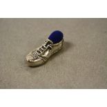 London 2004 silver football/rugby boot pin cushion