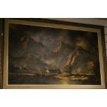 Large framed Oil on board South African Landscape featuring the Dulstroom Mountains & signed "