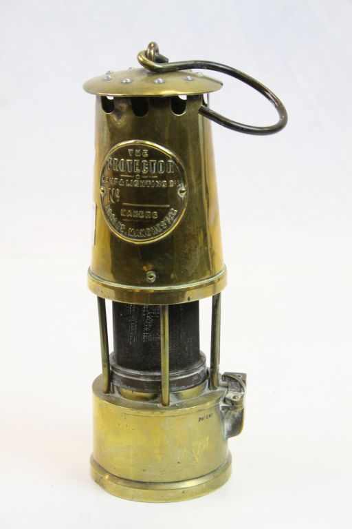 A vintage Eccles of Manchester THE PROTECTOR miners lamp.