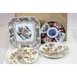 A quantity of ceramics to include oriental ,blue and white plates bowls etc.