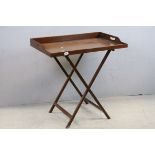 Mahogany Butlers Tray on Folding Stand, 81cms wide x 84cms high