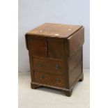 19th century Pot Cupboard with Drop Flaps and Two Doors above Two Drawers, 75cms high