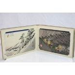Large 19th Century Japanese expanding Book of 54 coloured Woodblock Prints depicting everyday life