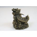 Chinese bronze dragon, republic character marked to base