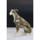 Winstanley ceramic model of a Greyhound type Dog, numbered 8 to base, stands approx 32cm