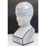 Contemporary ceramic Phrenology head approx 39cm tall