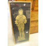 Framed artwork depiction of a Medieval Knight with Lion
