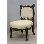 19th century French Oak Child's Chair with Carved Floral decoration