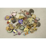 Collection of vintage badges & buttons including; military, silver RAF sweetheart brooch etc
