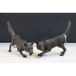 Two Caroline Wallace sculptured bronze foxes