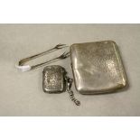 Hallmarked Silver Cigarette case with Engraved leaf decoration a similar decorated Hallmarked Silver