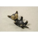 Mid 20th century Austrian Vienna Bronze Cat designed by Walter Bosse