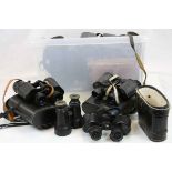 Quantity of mainly cased binoculars to include Phomar, Galnz, Tecnar etc