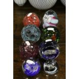 Group of paper weights to include Caithness inferno, all creatures great and small, fireball,