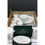 Quantity of Minton Haddon Hall china to include cups, saucers, jardiniere etc