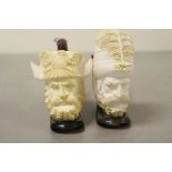 Two vintage Meerschaum Pipes with ornate carved head bowls, each approx 16cm long to include the