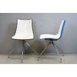 Two Italian designer scab zebra swivel chairs