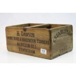 Pine Trug marked ' H Dawson, Ivory, Bone & Hardwood Turners ..... '