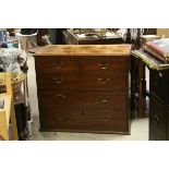 19th century Mahogany Chest of Two Short over Three Long Drawers on Plinth Base, 95cms wide x