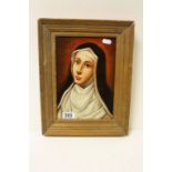 Gilt framed oil painting portrait of a Catholic Nun