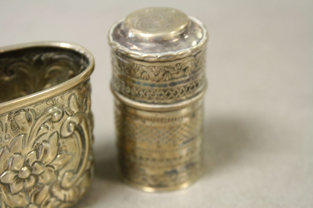 Victorian Hallmarked Silver base to hip Flask with Floral decoration plus a 19th Century Dutch - Image 3 of 5