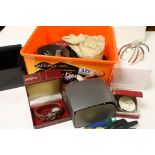 Box of mixed Wristwatches, mechanical & Quartz to include a boxed AVI-8 Sport, Sekonda 15 jewels
