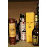 Group of bottle spirits and beer to include Glenmorangie Malt Whisky, Cognac, Christmas lights etc